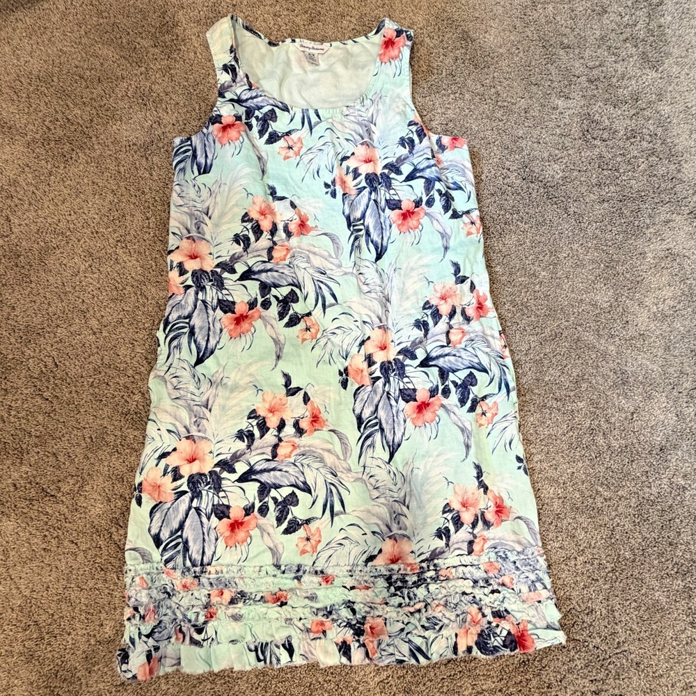 Tommy‎ Bahama Dress Women M Sleeveless Mock Neck Floral Mini Dress Vacation